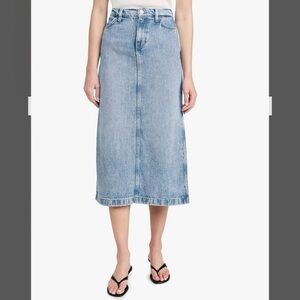 7 For All Mankind Women's Midi Denim Skirt in Abyss Size 29